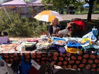 Vendor booth at Waggin' in the Woods event