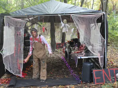 Scary trail decoration/tunnel at Haunted Walk event