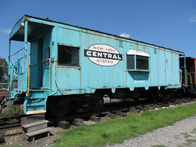 Century Green NYC bay window caboose at the National New York Central Railroad Museum