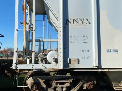Close up of the number on NYC Covered Hopper Car #902 at the NNYCRRM