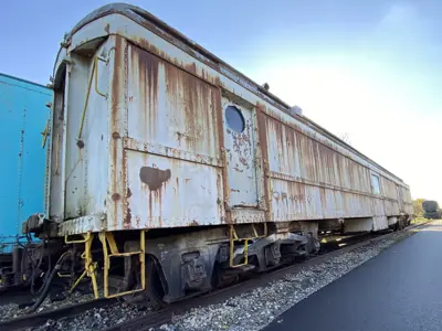 Photo of Pennsylvania Railroad BM70K RPO - baggage car #710 at the NNYCRRM