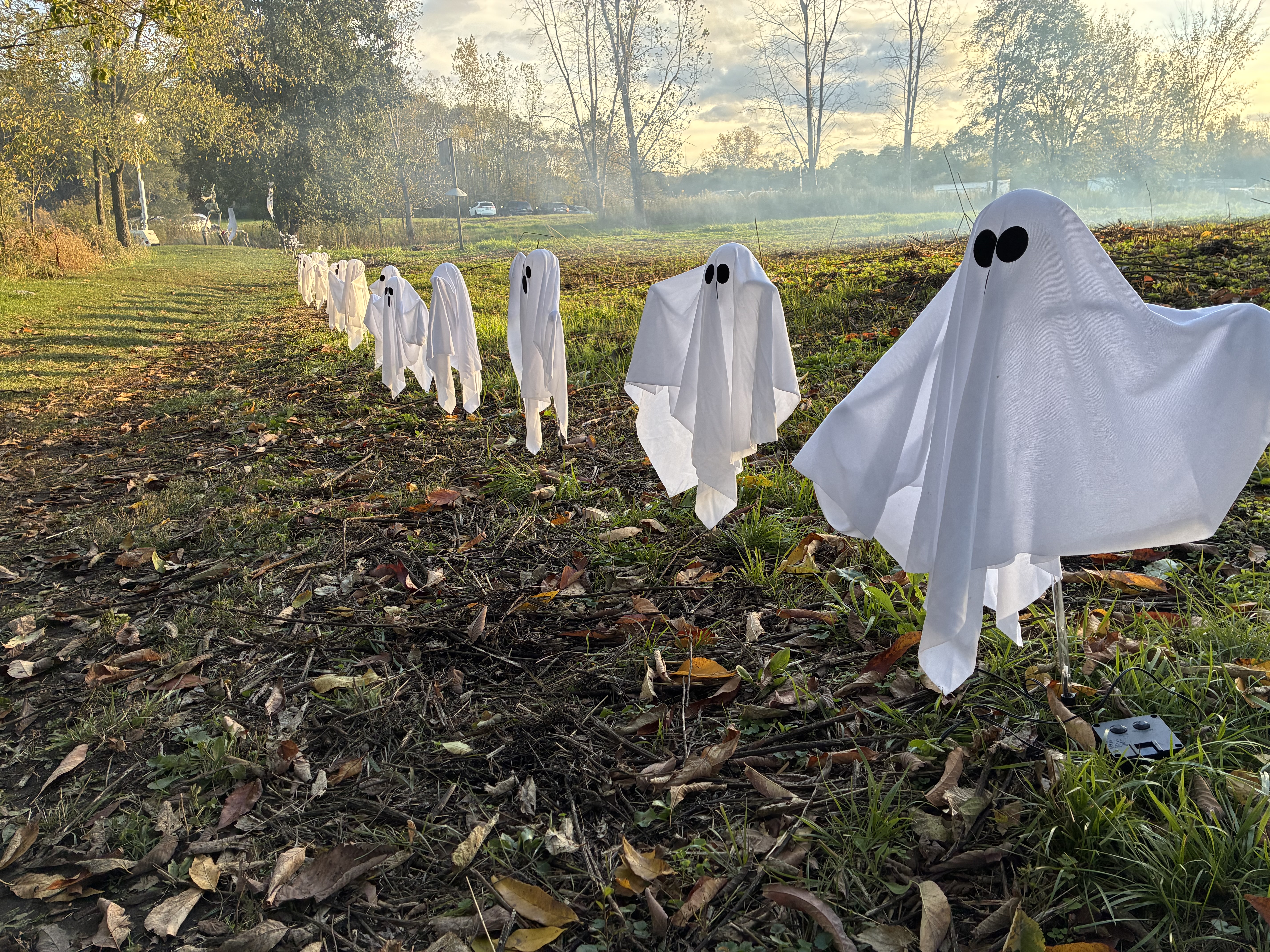 Ghost lights at Haunted Walk event