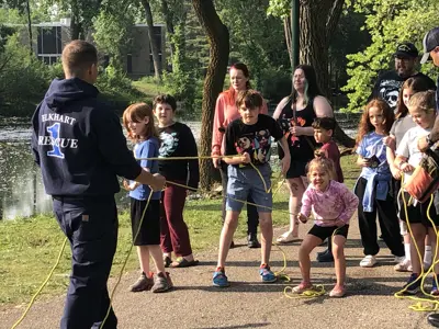 Water safety demo at Fishing Clinic