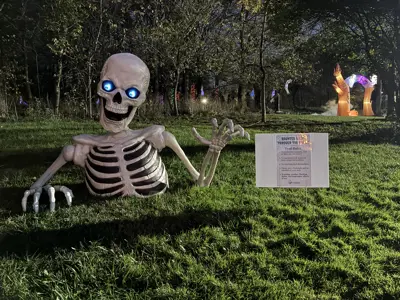 Skeleton decoration at Haunted Walk event