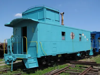 Photo of Indiana Belt Harbor end cupola caboose #75 at the NNYCRRM