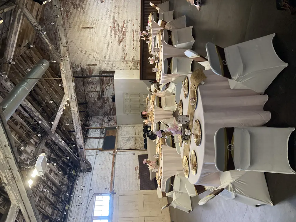 The museum event space decorated for a nice event